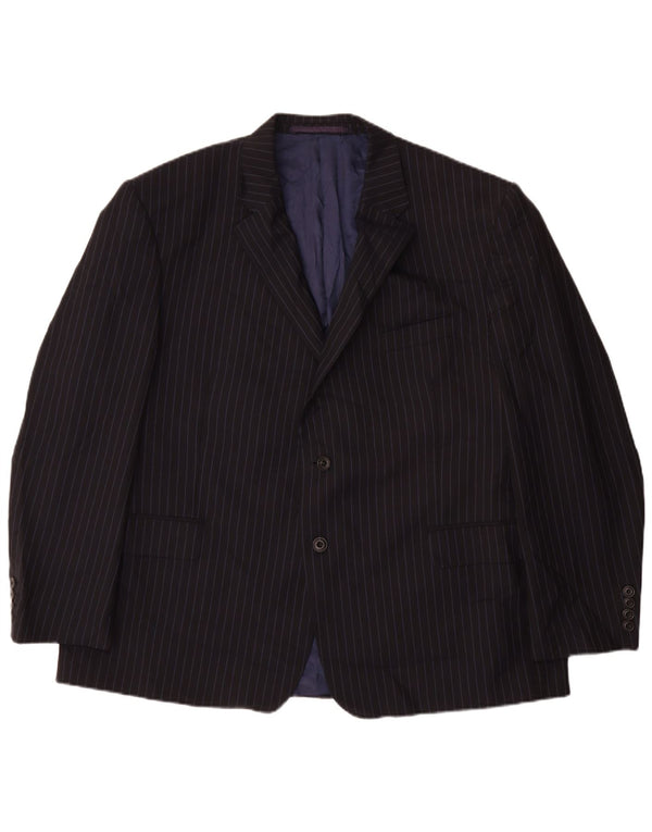 Marks & Spencer Herren-Blazer mit 2 Knöpfen, UK 48 4XL, Marineblau, Nadelstreifen