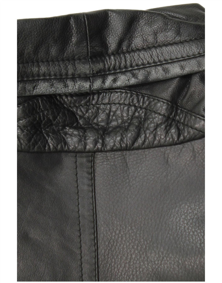 Vittorio Forti Herren Ledermantel IT 48 Medium Schwarz