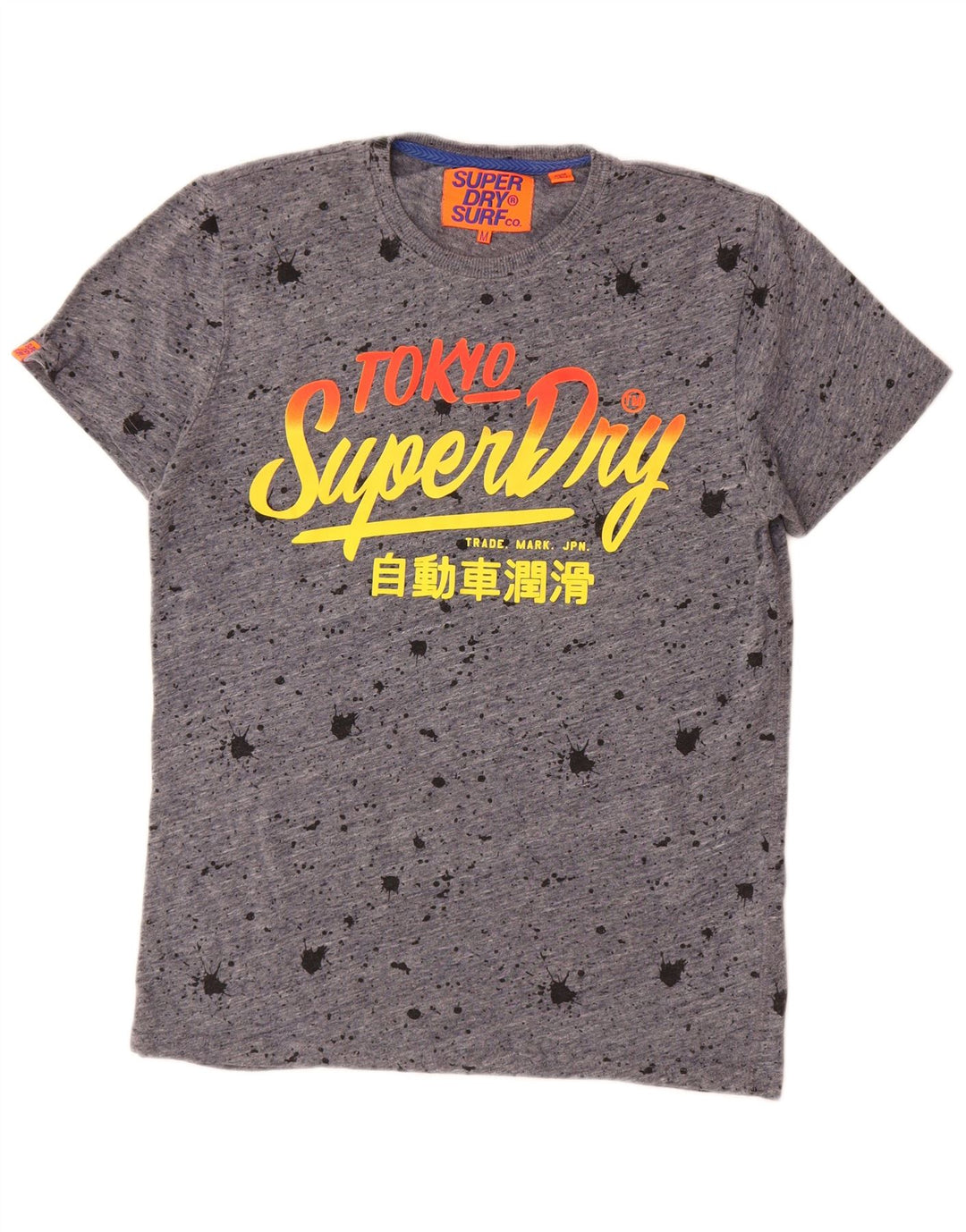 Superdry Herren Grafik-T-Shirt-Oberteil aus mittelgrauer Batik-Baumwolle
