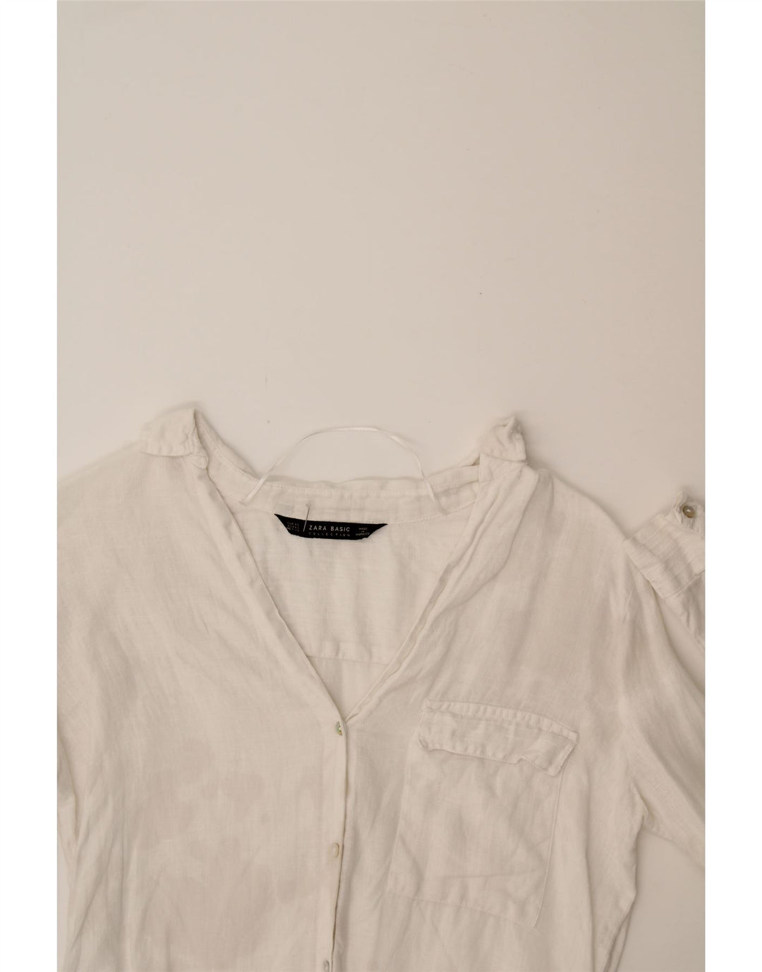 ZARA Womens Shirt Blouse UK 6 XS White Vintage Zara and Second-Hand Zara from Messina Hembry 