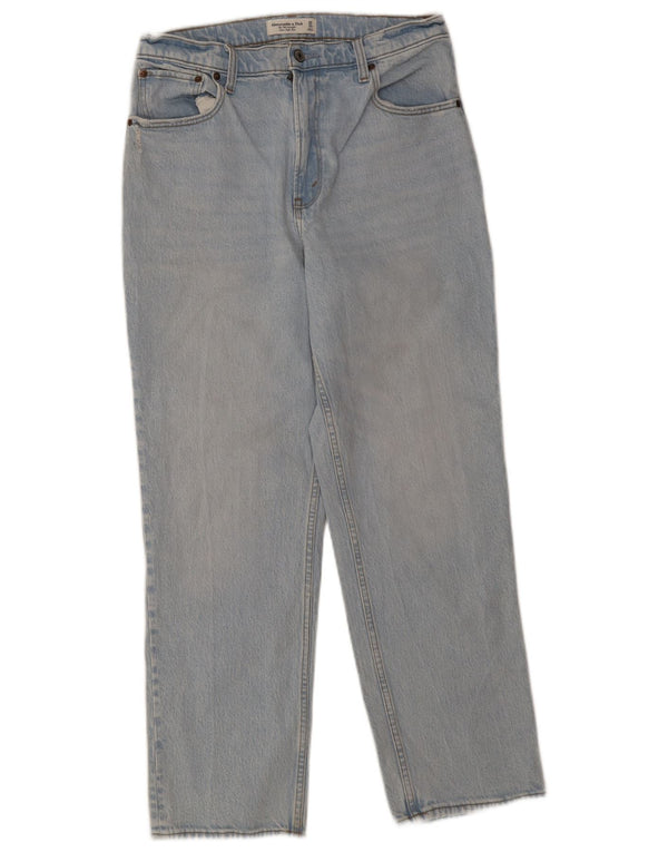 ABERCROMBIE & FITCH Damen Straight Jeans US 10 Large W30 L29 Blau