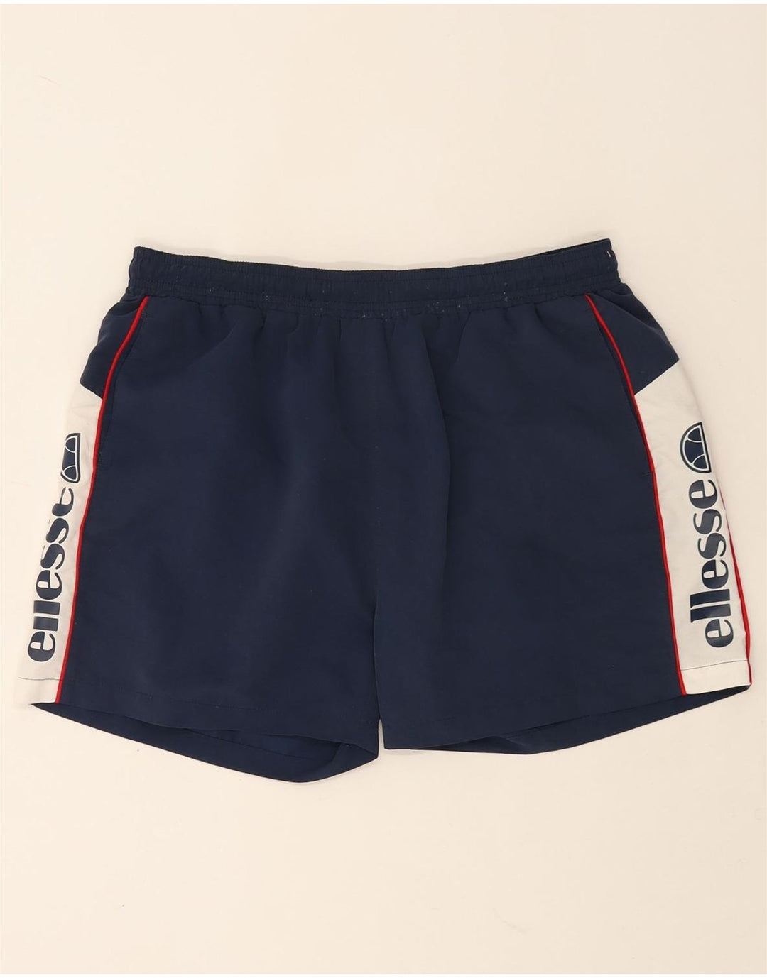 Ellesse Herren-Sportshorts mit Grafik, groß, marineblaues Farbblock-Polyester