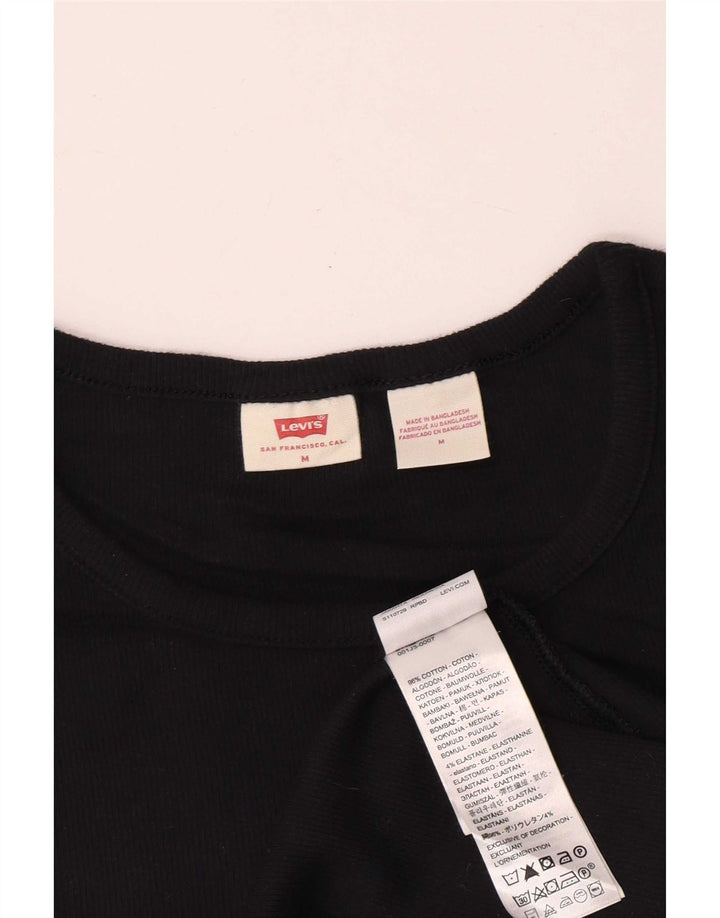 Levi's Damen T-Shirt Top UK 12 Medium Schwarz Baumwolle