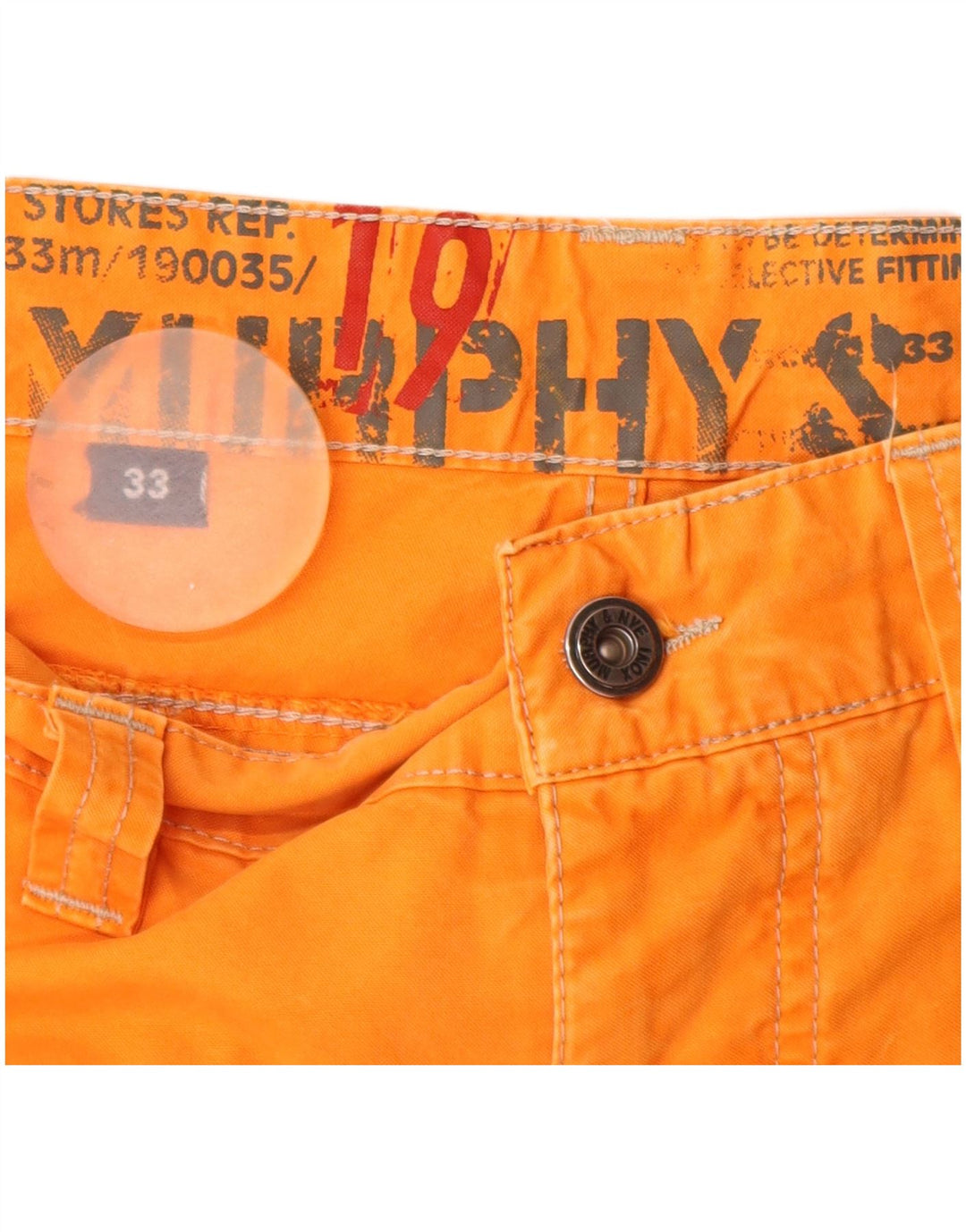 Murphy & Nye Herren Sailmakers Chino Shorts W33 Mittelorange Baumwolle
