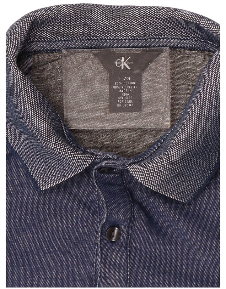 CALVIN KLEIN Herren Poloshirt Große blaue Baumwolle