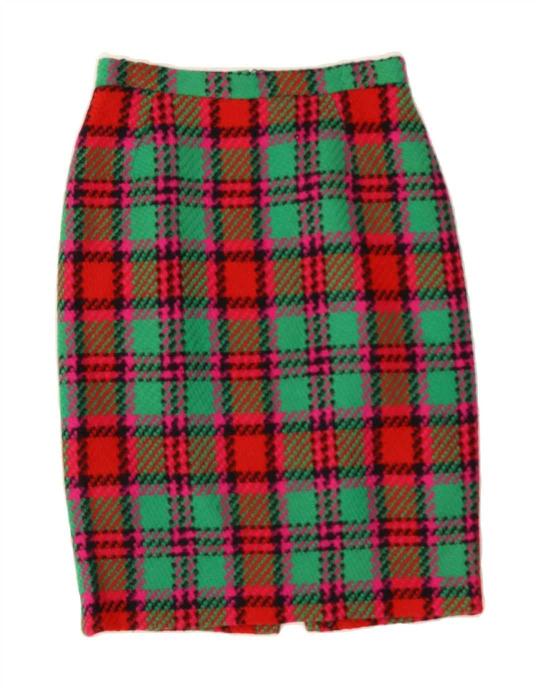 VINTAGE Womens Pencil Skirt W28 Medium Red Plaid Vintage Vintage and Second-Hand Vintage from Messina Hembry 