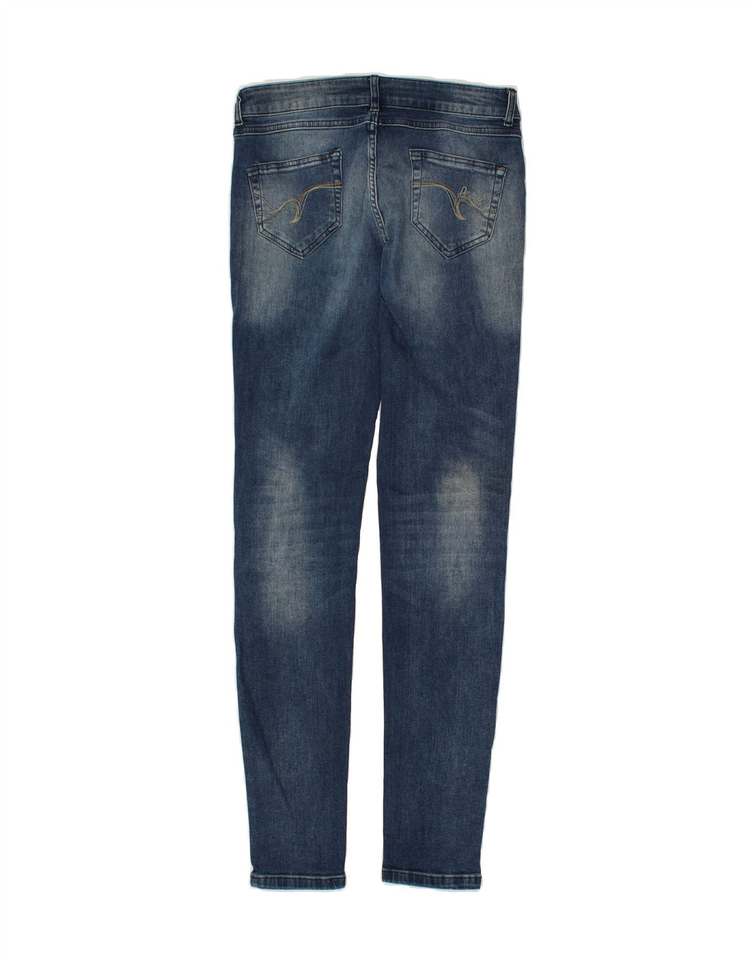 DESIGUAL Womens Slim Jeans W32 L32 Blue Houndstooth Vintage Desigual and Second-Hand Desigual from Messina Hembry 