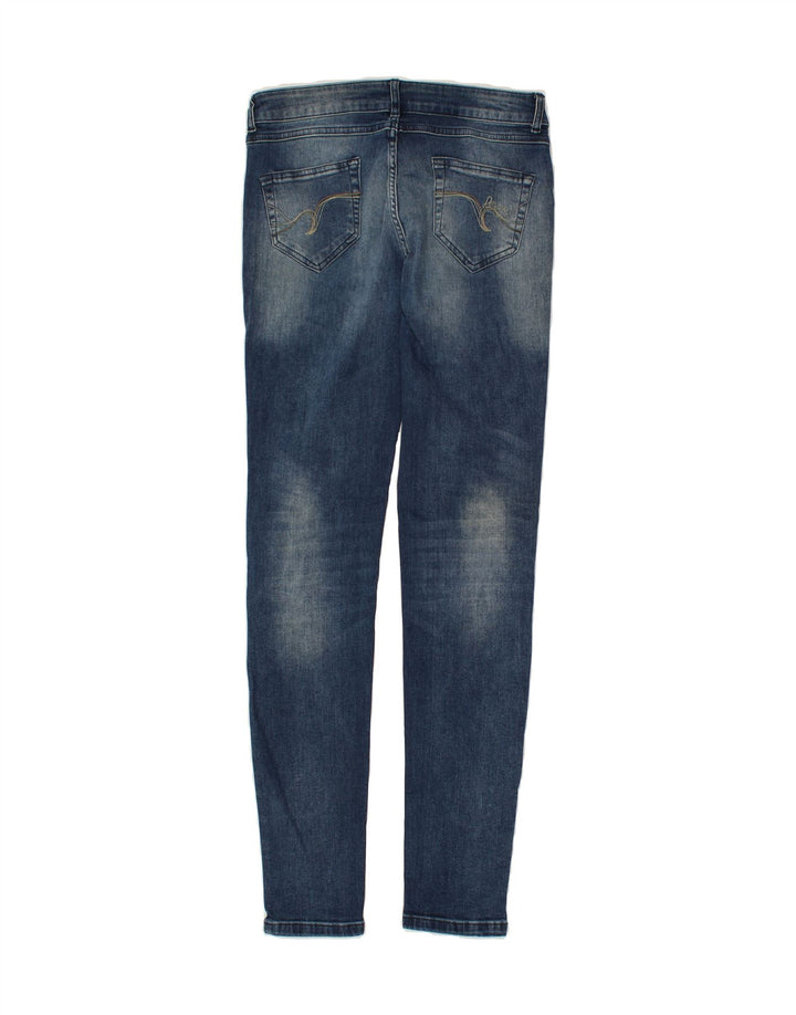 DESIGUAL Womens Slim Jeans W32 L32 Blue Houndstooth Vintage Desigual and Second-Hand Desigual from Messina Hembry 