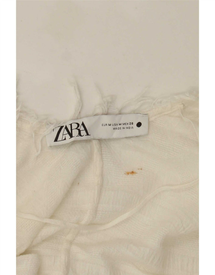 Zara Damen Longline Short Sleeve Oversized Cardigan Top UK 14 Mittelweiß