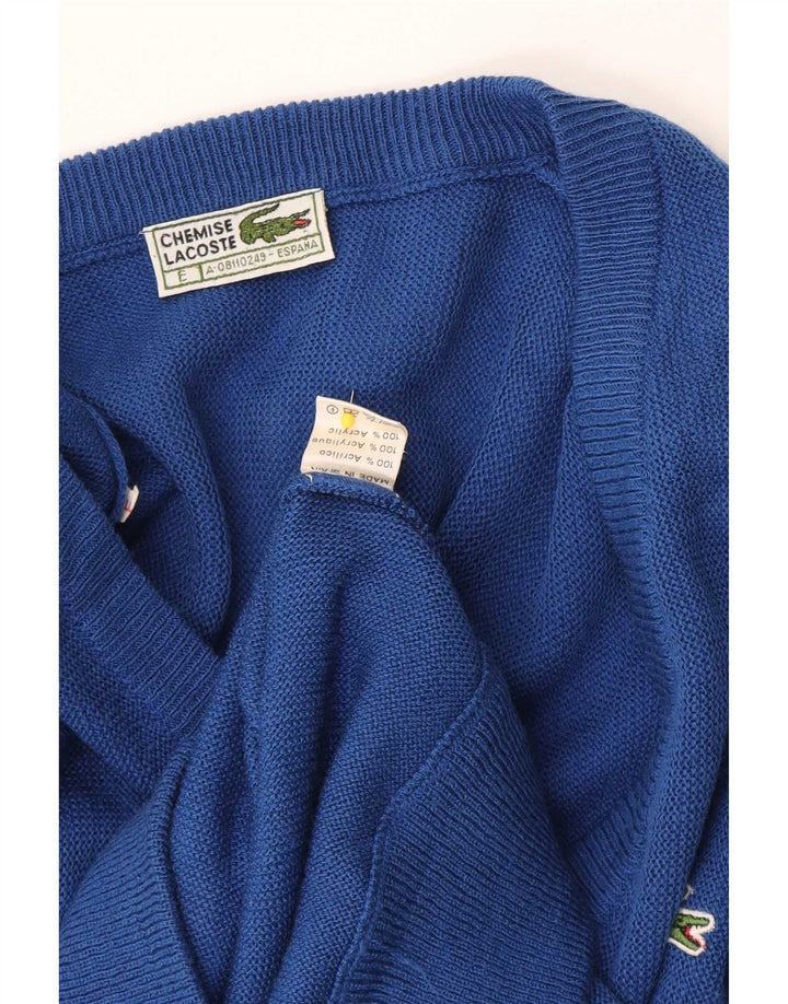 Lacoste Herren-Pullover mit V-Ausschnitt, mittelblaues Acryl