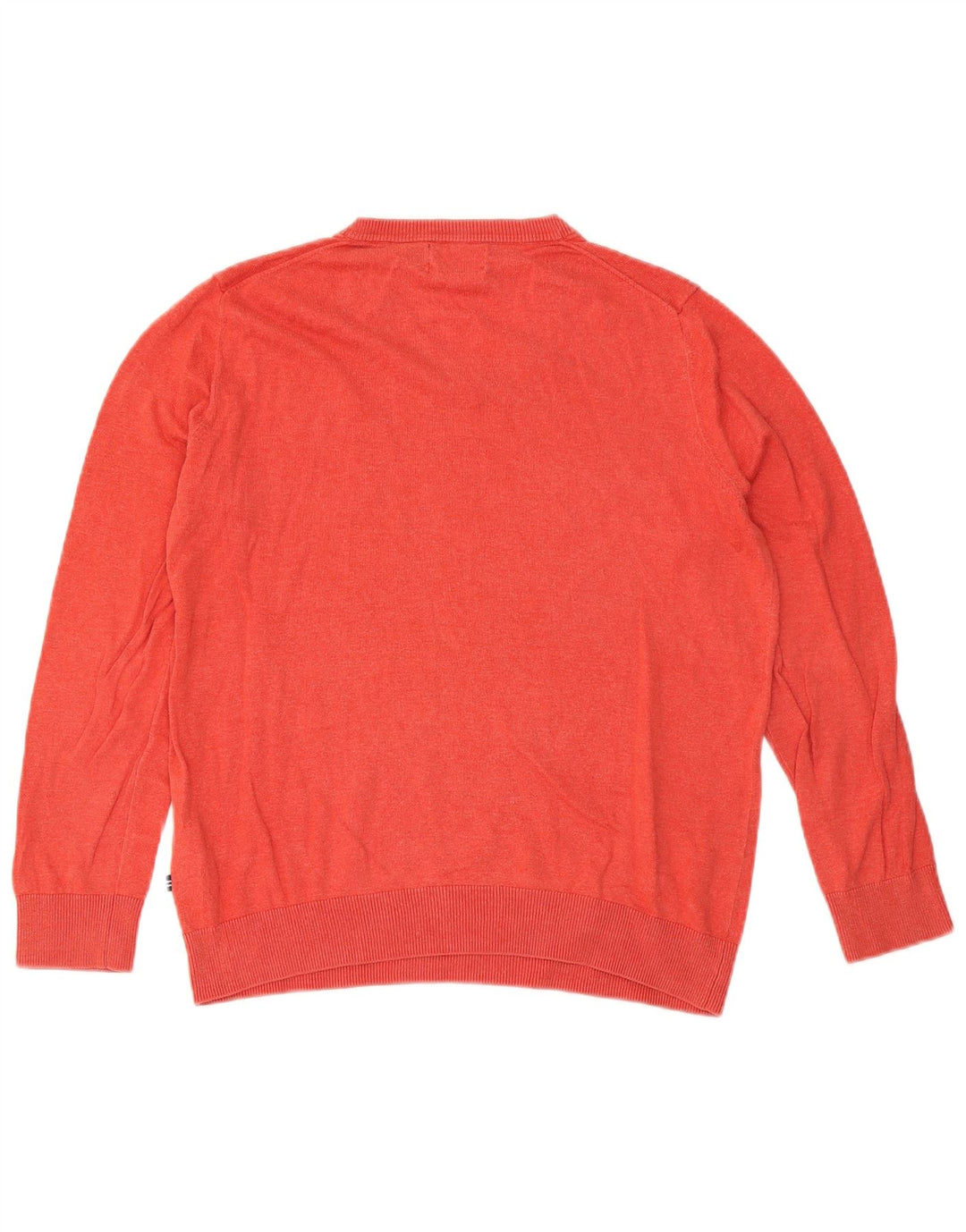 Nautica Herren-Pullover mit V-Ausschnitt aus mittelroter Baumwolle
