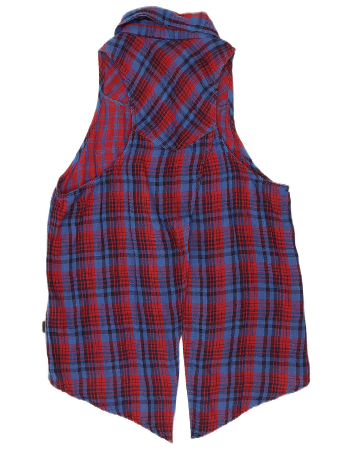 Vans Ärmellose Hemdbluse für Damen, UK 12, mittelrot, kariert, Baumwolle