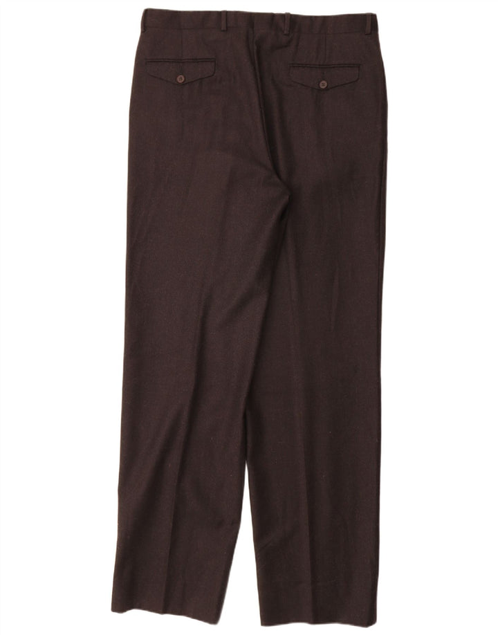 MARCO PLANESIO Herren-Anzughose mit Klammern, Größe 52, XL, B34, L33, schwarze Wolle