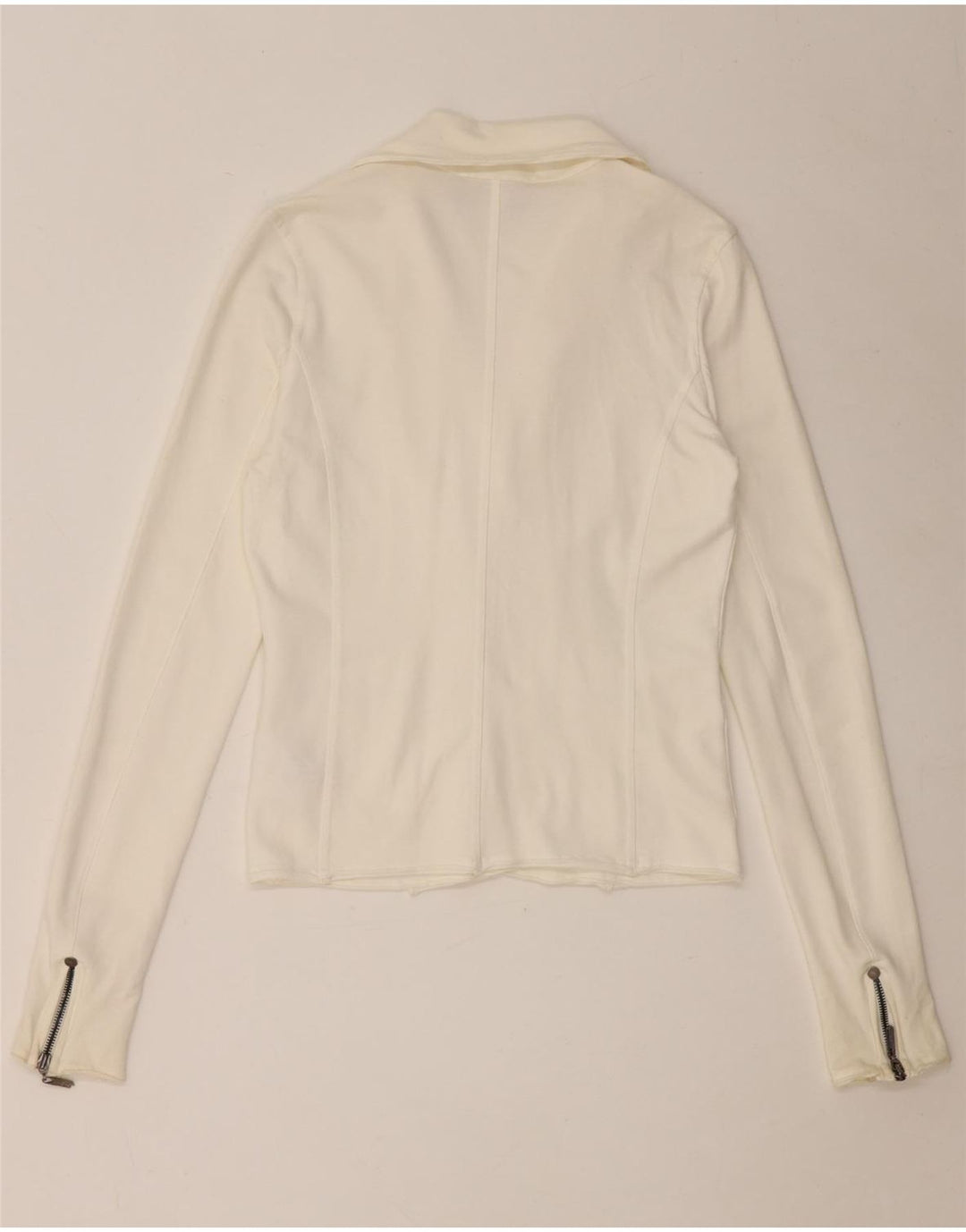Liu Jo Damen-Blazerjacke mit 3 Knöpfen, UK 10, Größe S, weiße Baumwolle