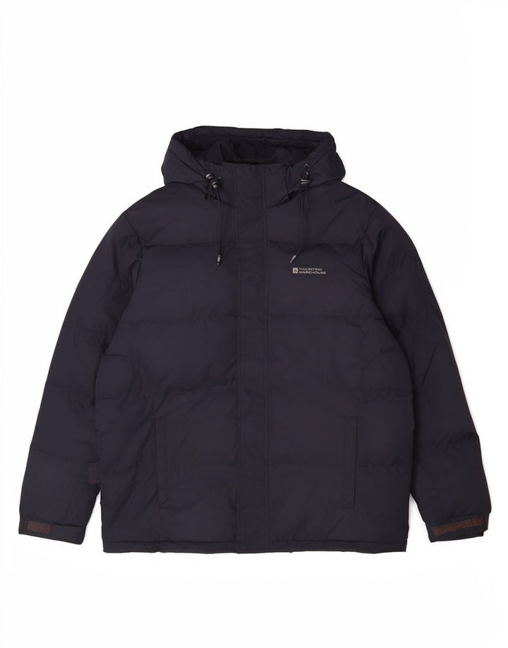 Mountain Warehouse Wattierte Herrenjacke mit Kapuze, UK 40, Größe L, Marineblau