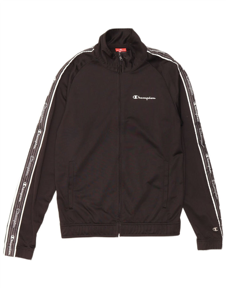 Champion Herren-Trainingsanzugoberteil mit Grafik, Größe S, Schwarz, Polyester