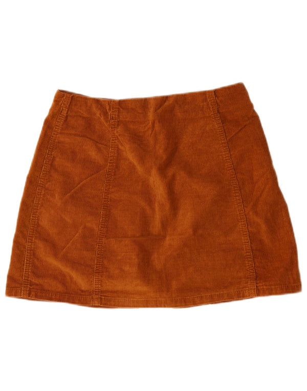 Topshop Damen-Minirock aus Cord, UK 10, Größe S, W28, braun, Baumwolle