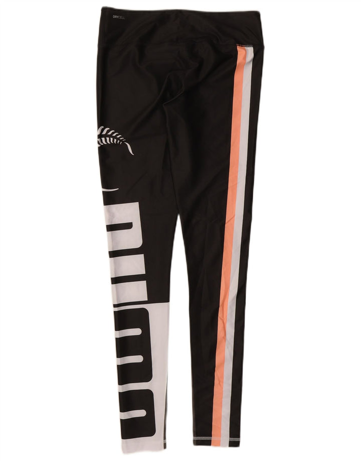 PUMA Damen Graphic Leggings UK 12 Mittelschwarzes Colourblock-Polyester