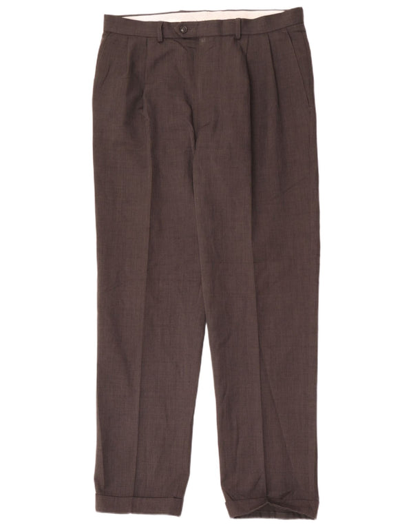 Marks & Spencer Herren-Anzughose mit Pegged-Anzug, W34 L33, graues Polyester