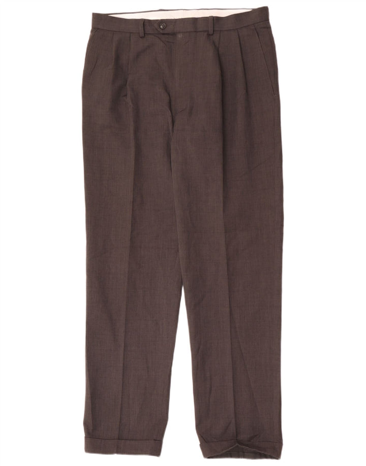 Marks & Spencer Herren-Anzughose mit Pegged-Anzug, W34 L33, graues Polyester