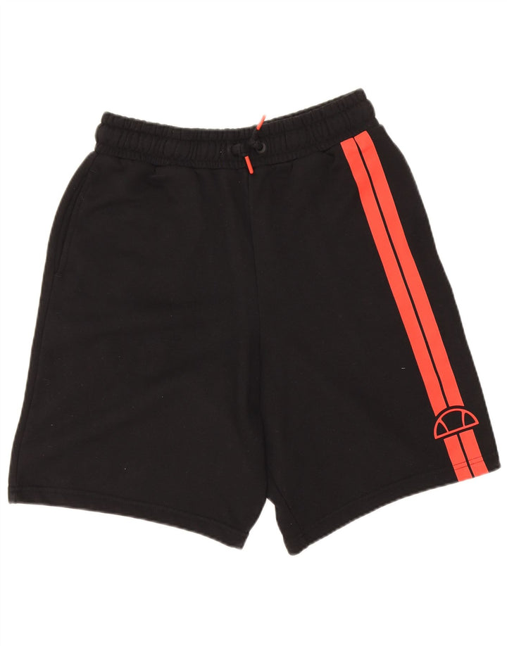 Ellesse Herren-Sportshorts, klein, schwarz, gestreift, Baumwolle