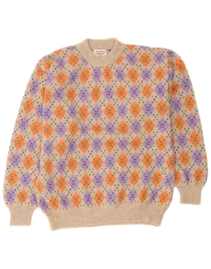 Benetton Herren-Pullover mit Rundhalsausschnitt IT 48 Medium Mehrfarbig