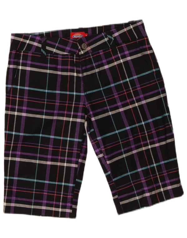 Dickies Damen Bermuda Chino Shorts US 3 XS W28 Schwarz karierte Baumwolle