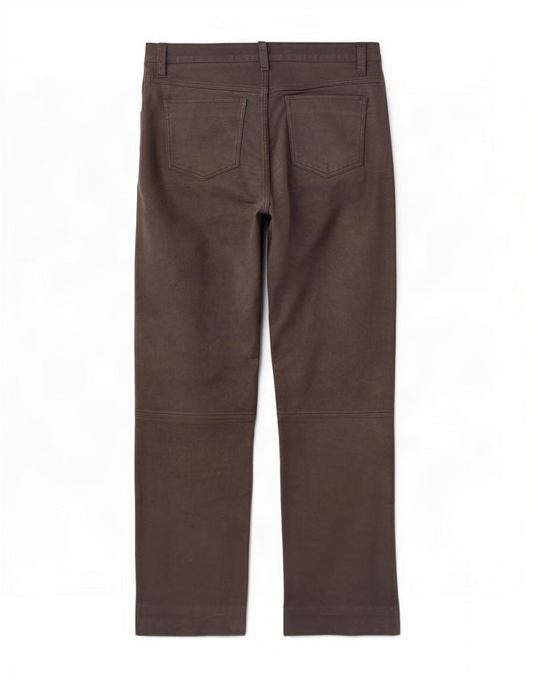 Vintage Mens Straight Leather Trousers W34 L32 Brown