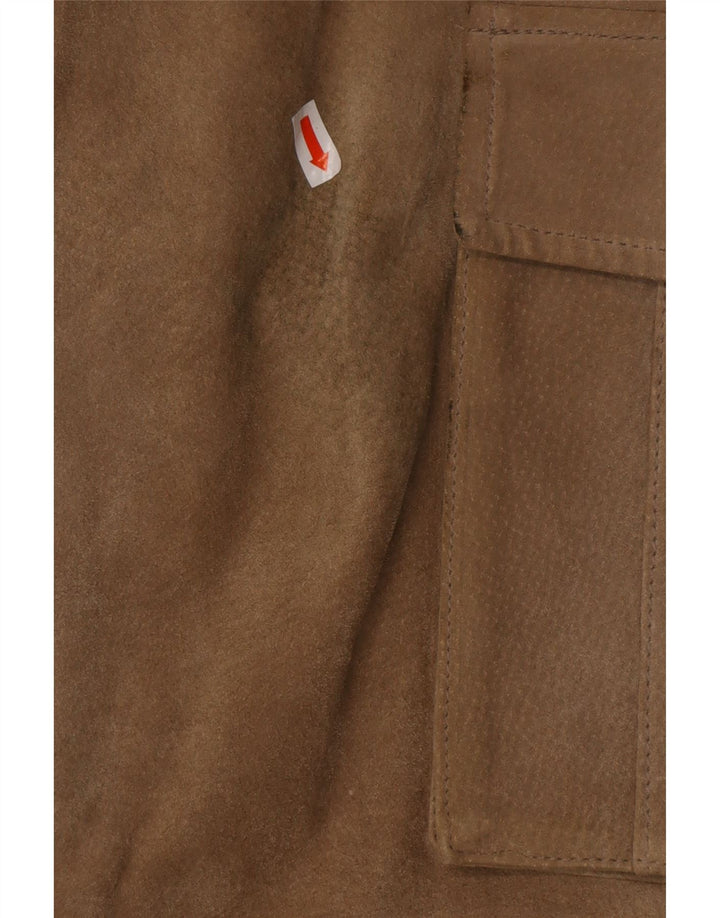 JOHN F GEE Herren-Cargohose aus Wildleder, gerade, EU 50, Größe L, W34, L32, Beige