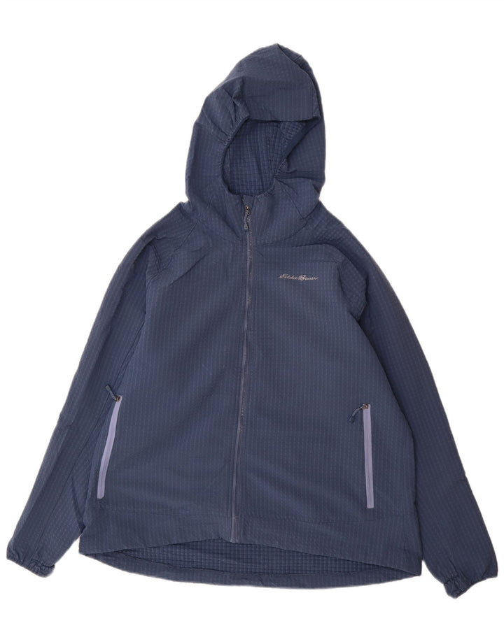 Eddie Bauer Damen-Windbreakerjacke mit Kapuze, UK 20 2XL, blaues Polyester