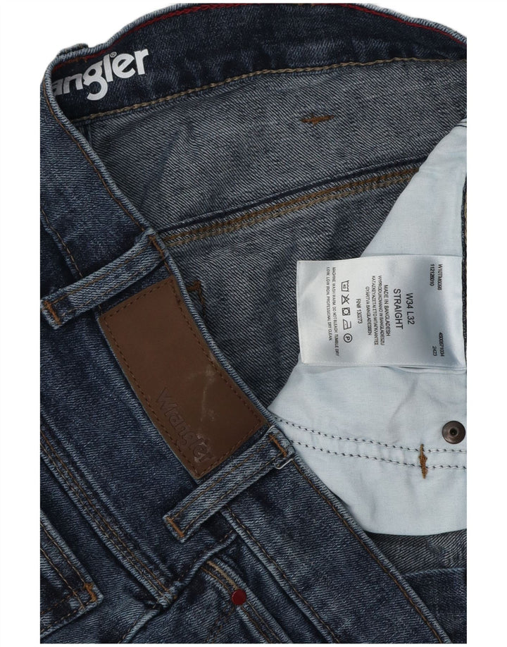 Wrangler Herren Straight Jeans W34 L32 Blaue Baumwolle