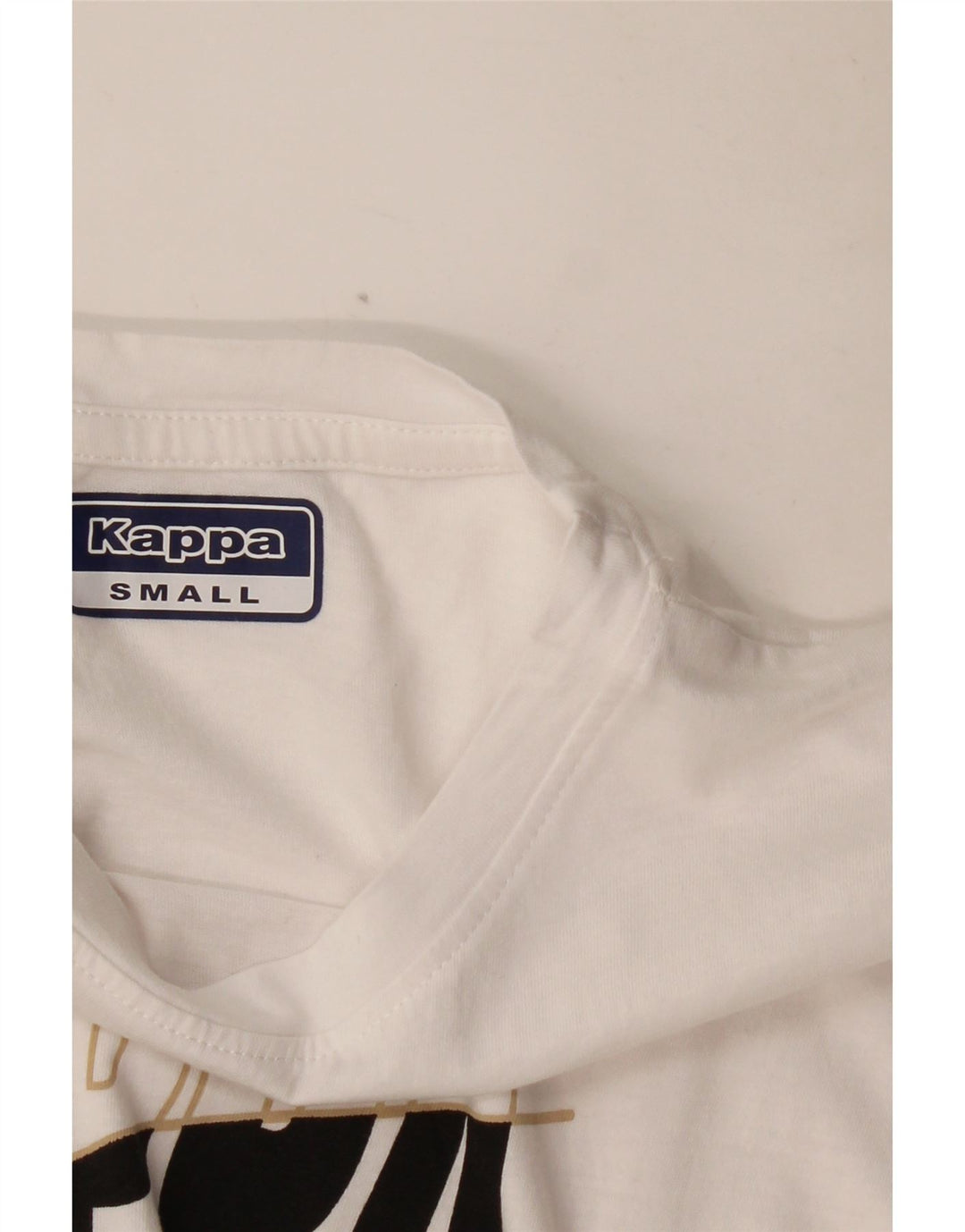 KAPPA Damen Grafik T-Shirt Top UK 10 Small Weiß