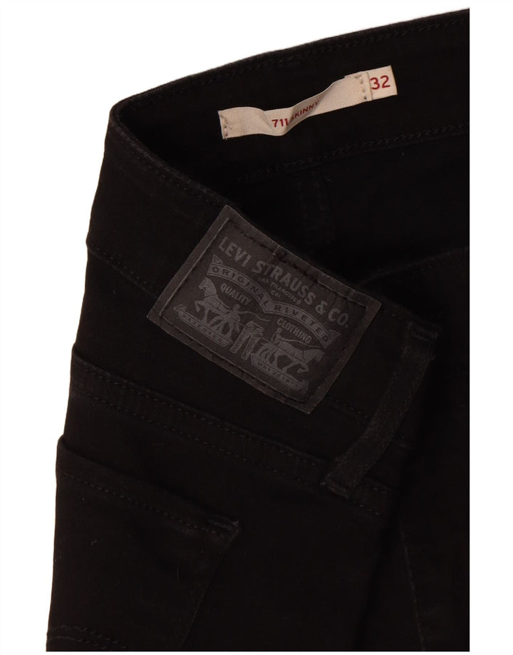 Levi's Damen 711 Skinny Jeans W32 L29 Schwarze Baumwolle