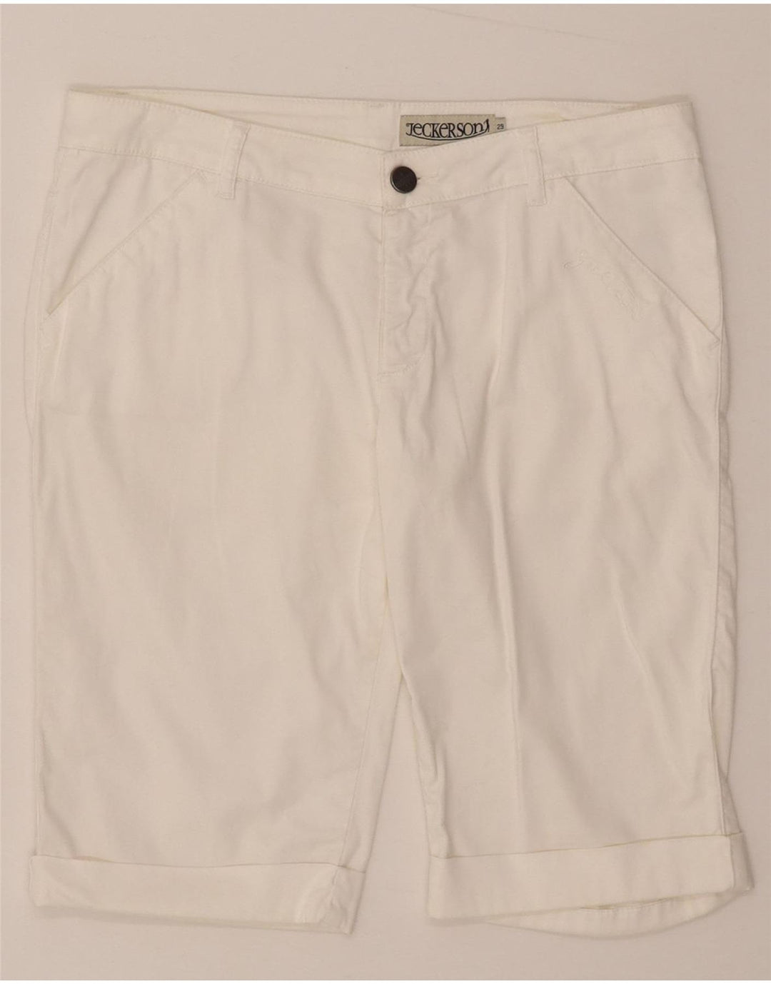 Jeckerson Damen Freizeitshorts W29 Mittelweiße Baumwolle