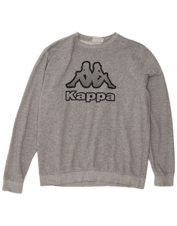 Kappa Herren Grafik-Sweatshirt-Pullover XL aus grau gefleckter Baumwolle