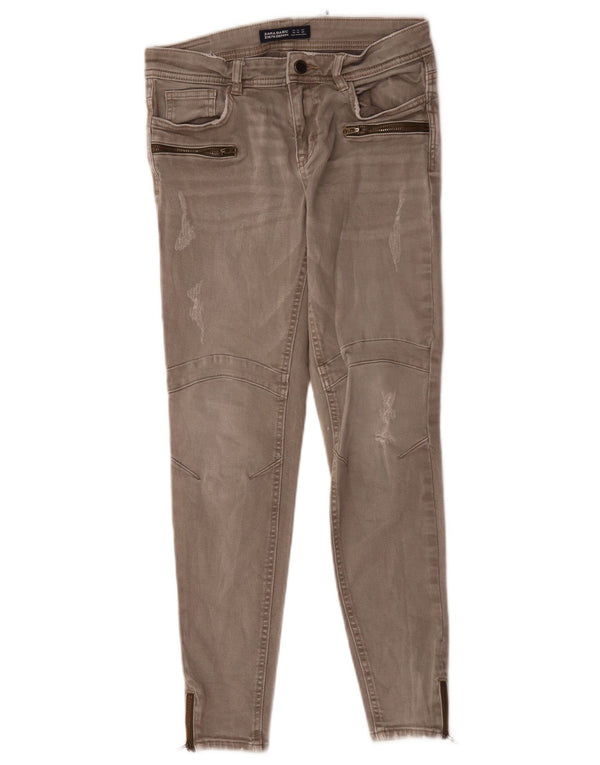 Zara Damen Skinny Jeans EU 38 Small W28 L26 Graue Baumwolle