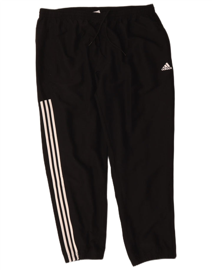 Adidas Herren-Trainingshose 2XL, schwarzes Colourblock-Polyester