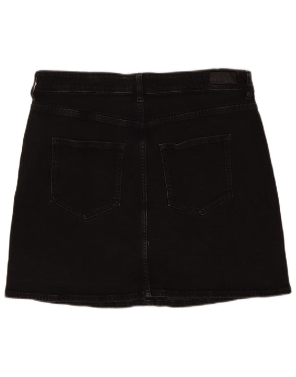 Fat Face Damen Mini-Jeansrock UK 12 Medium W32 Schwarze Baumwolle