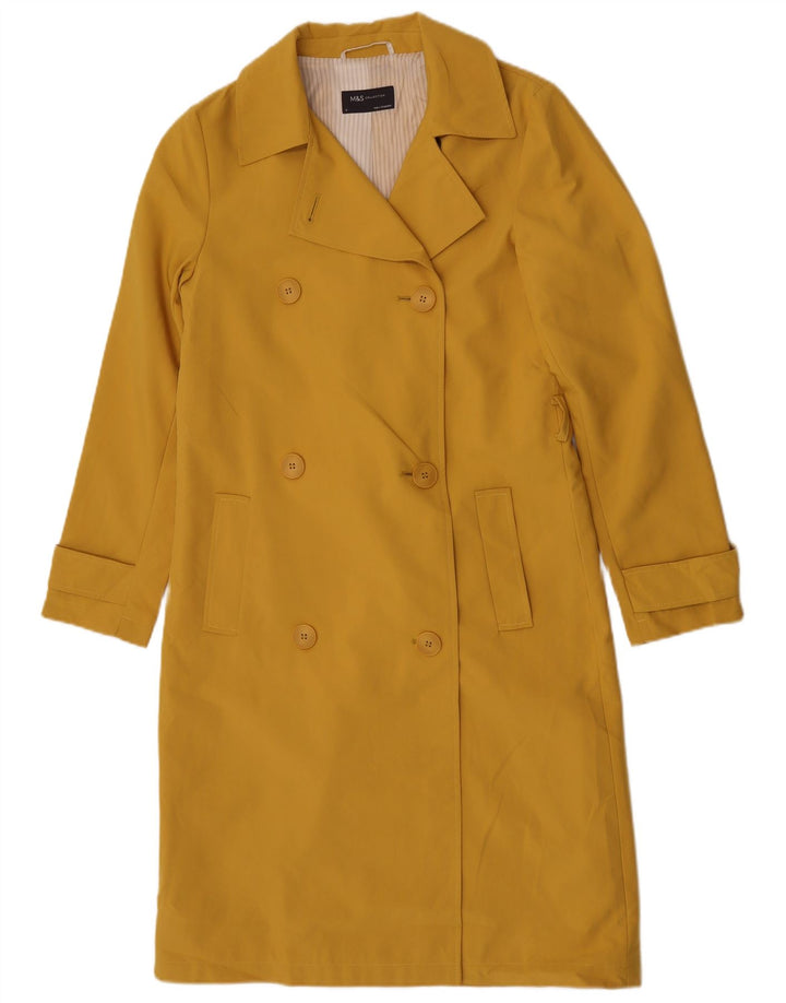 Marks & Spencer Damen Trenchcoat UK 8 Small Gelb Polyester