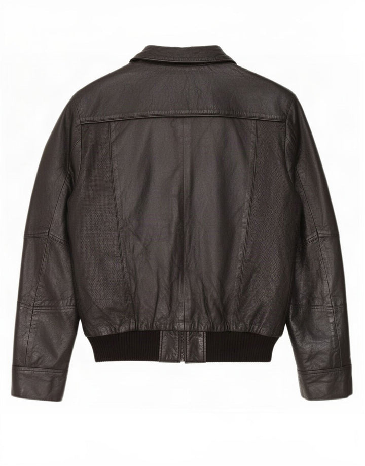 Antony Morato Herren Lederjacke UK 38 Medium Schwarz