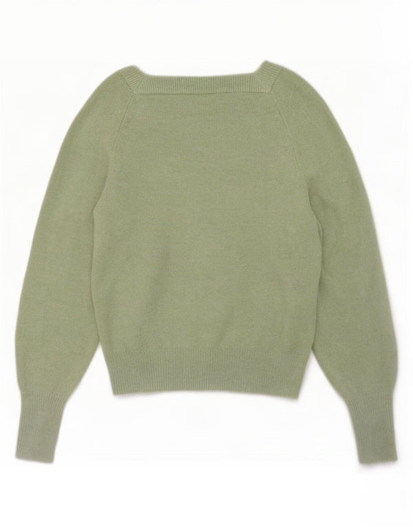 Marks & Spencer Damen-Pullover mit U-Boot-Ausschnitt, Gr. 6, XS, Grün, Polyester