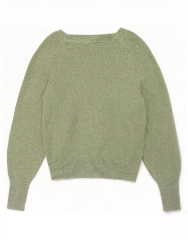 Marks & Spencer Damen-Pullover mit U-Boot-Ausschnitt, Gr. 6, XS, Grün, Polyester