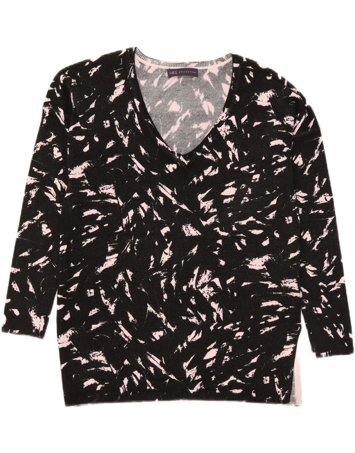 Marks & Spencer Damen-Pullover mit V-Ausschnitt, Gr. 8, Schwarz