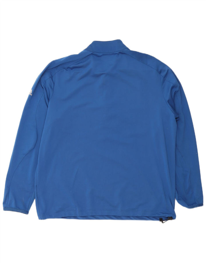 Adidas Herren Climacool Zip Neck Top Langarm Großes Blaues Polyester