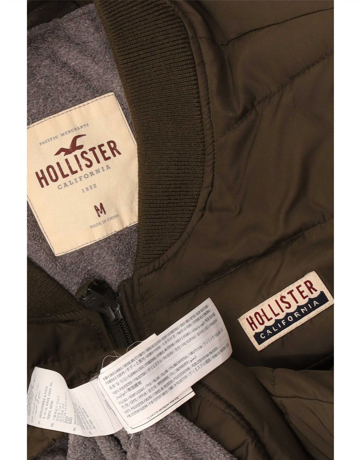 Hollister Herren Wattierte Jacke UK 38 Medium Khaki Polyester