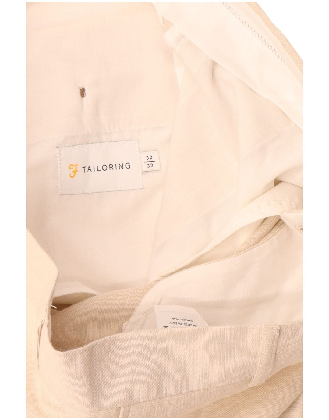 Farah Herren-Anzughose, gerade, W30, L32, Beige, Polyester