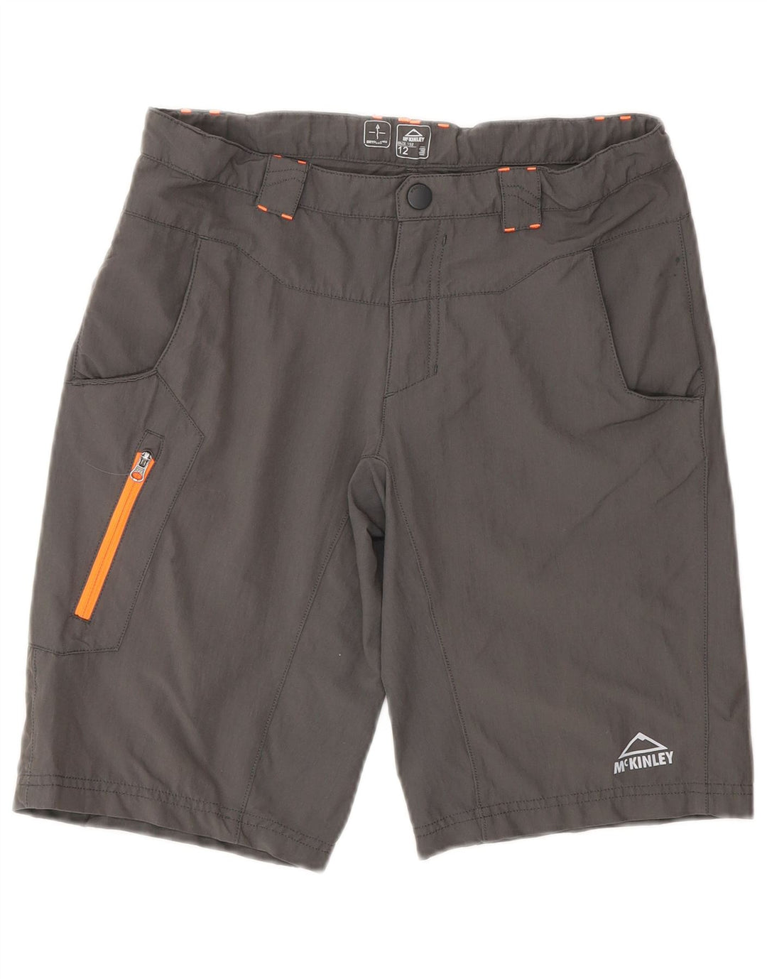 MC KINLEY Boys Cargo Shorts 11-12 Years W28 Grey Polyamide