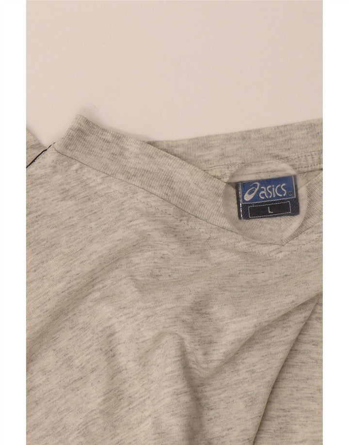 Asics Herren Grafik-T-Shirt-Oberteil, groß, grau gefleckt