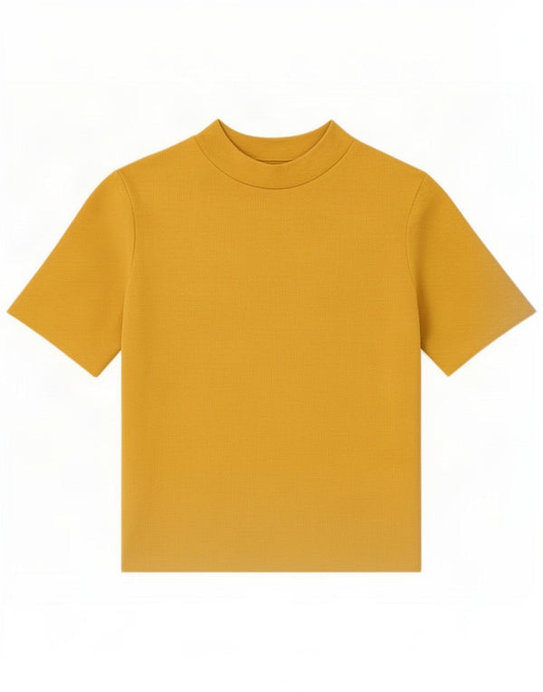 Zara Womens T-Shirt Top UK 12 Medium Yellow Cotton