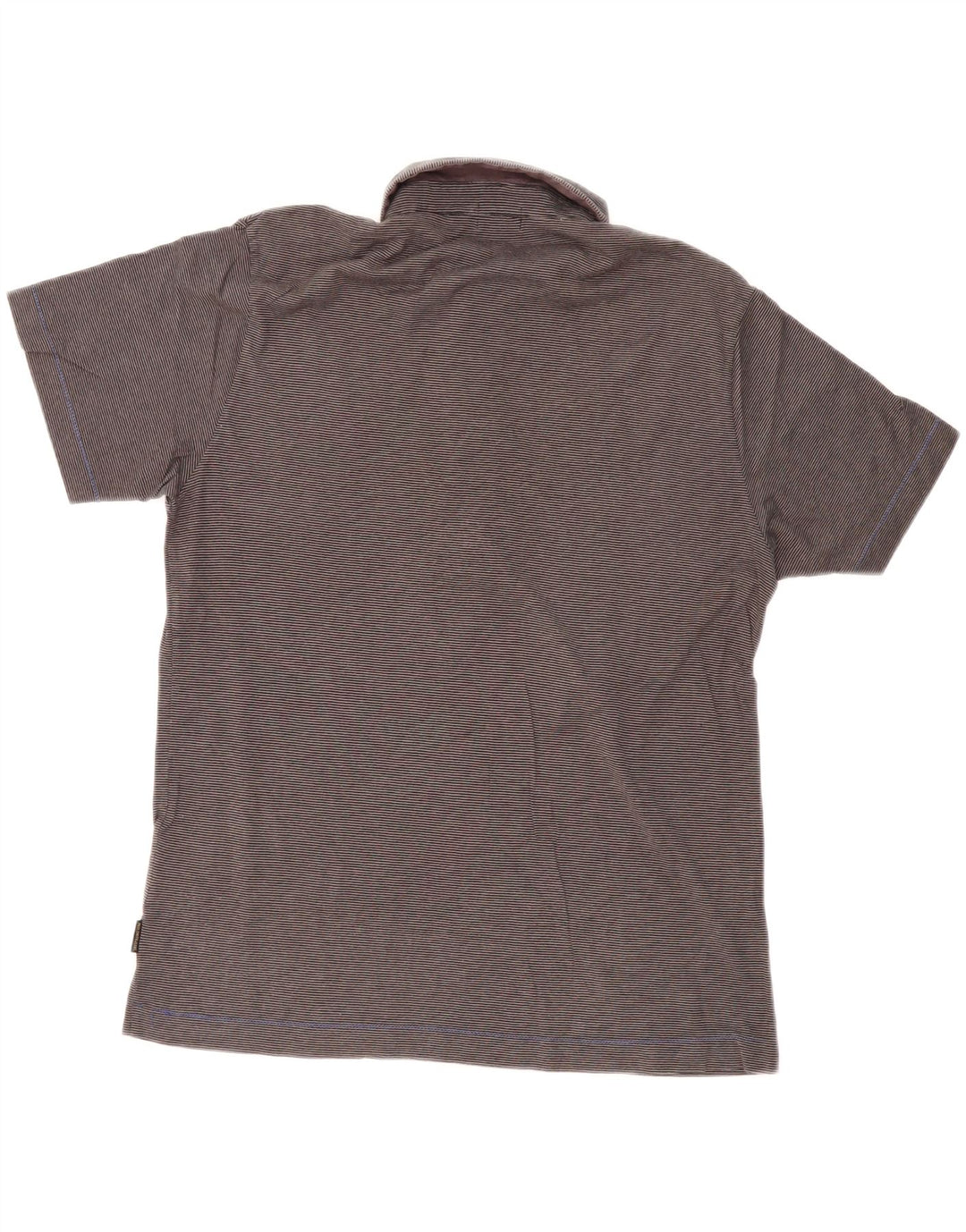 PAUL SMITH Mens Polo Shirt Medium Grey Pinstripe Cotton